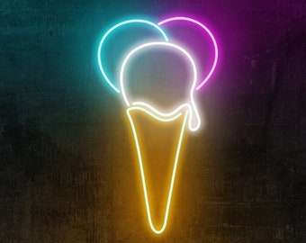 Ice Cream Neon Sign - Ice Cream Led Sign, Neon Wall Sign, Neon Light