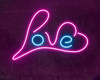 Herz Liebe LED Neon Schild - Romantische Wandkunst, Hochzeitsdeko, Custom Neon Licht für Paare, Jahrestag & Valentinstag Geschenk