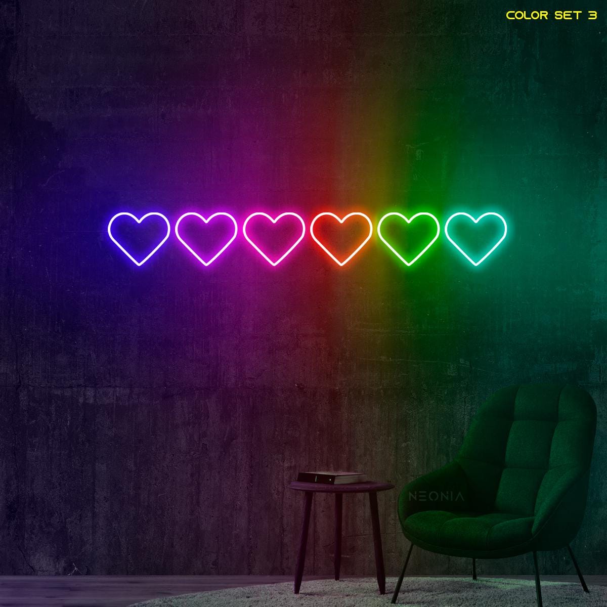 Rainbow Hearts LED Neon Sign: LGBTQ+ Pride Wall Decor - Etsy