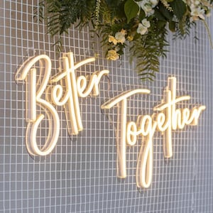 Better Together Wedding Neon Sign: LED Romantic Wall Decor
