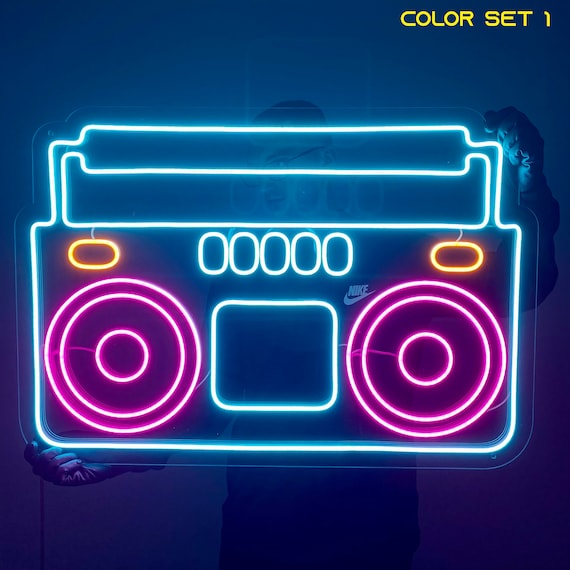 Tape Recorder LED Neon Sign: Retro Bedroom Decor
