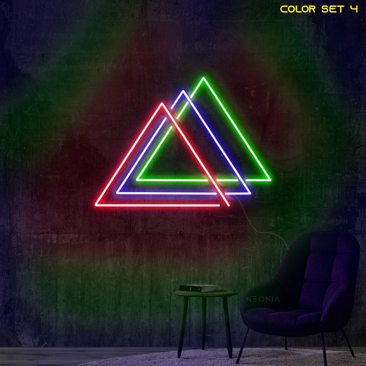 Geometric Triangle LED Neon Sign: Modern Minimalist Wall Art - Etsy