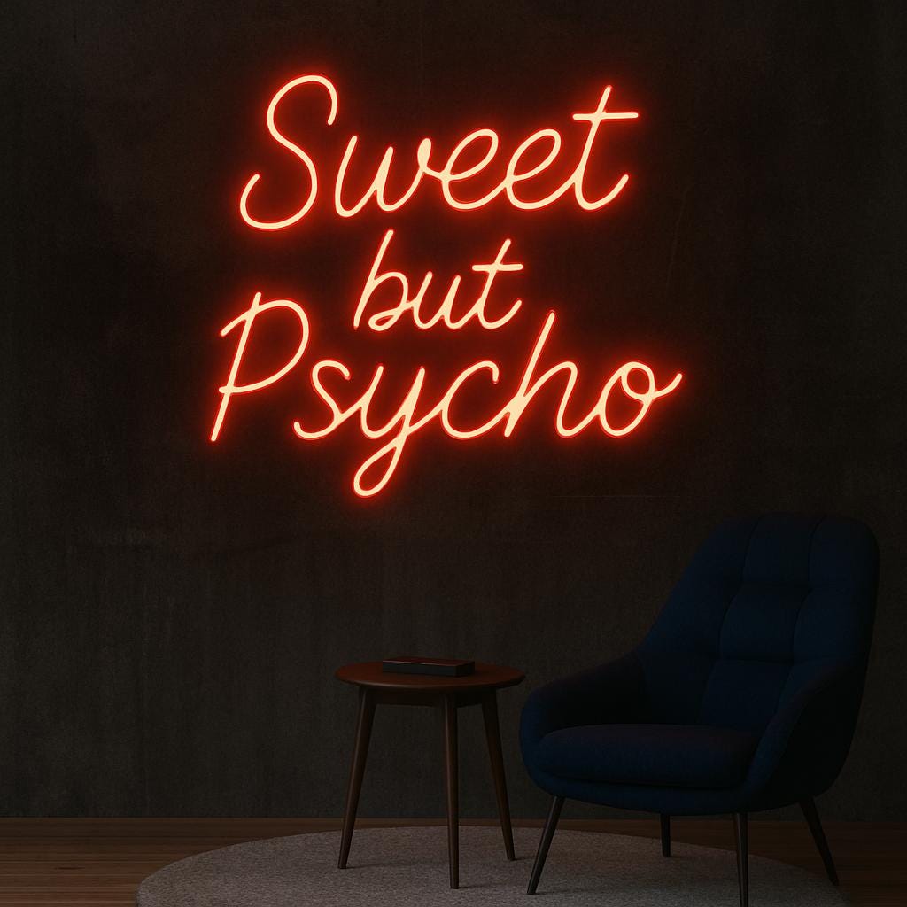 Sweet but Psycho Neon Sign: Pop Culture LED Wall Art - Etsy