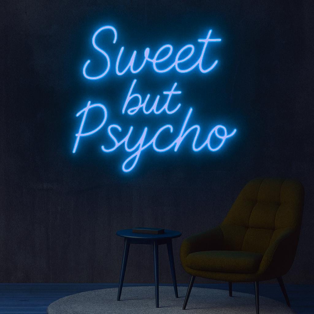 Sweet but Psycho Neon Sign: Pop Culture LED Wall Art - Etsy
