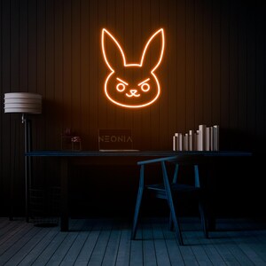 Angry Rabbit LED Neon Sign - Disgruntled Bunny Wall Art, Funny Neon Light, Custom LED Decor for Home or Office, Unique Gift Idea