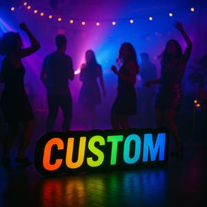 Placa de LED personalizada para festas – Luz de nome 3D para eventos com controle de aplicativo – Casamento, aniversário, comemoração ou decoração de parede para noiva, convidados, fotos