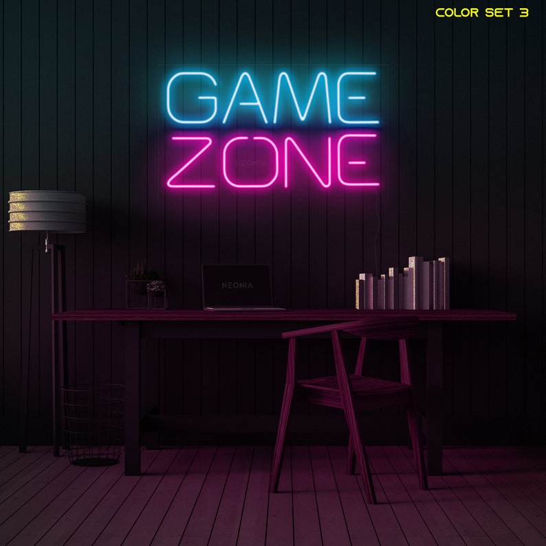 Game Zone Neon Sign LED Neon Sign, Neon Sign for Gaming Room, Wall Decor, Wall Sign, Custom Neon Sign image 7