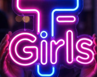 T-Girl Neon Sign: Trans Pride LED Wall Light, LGBTQ Bar Decor