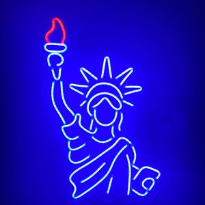 Statue of Liberty Neon Sign: Handmade LED Light