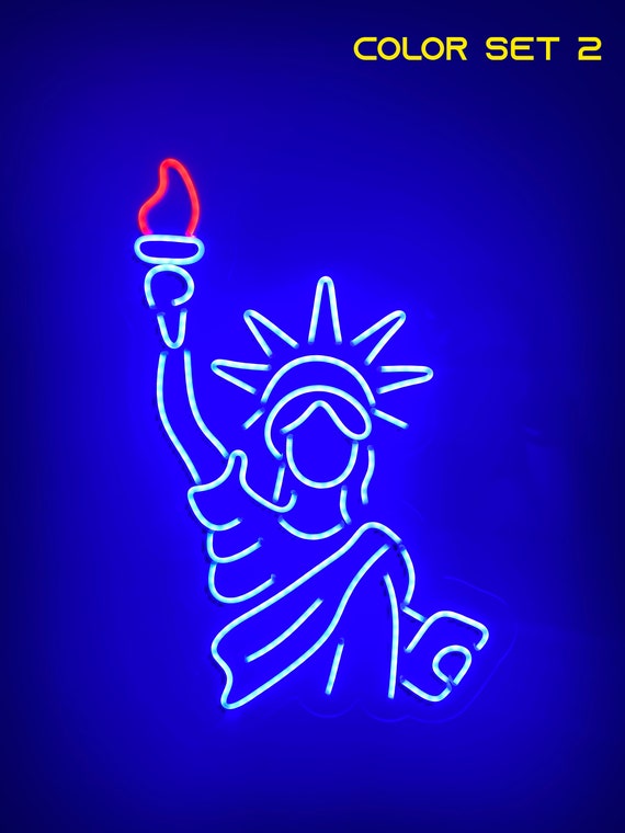Statue of Liberty Neon Sign: Handmade LED Light