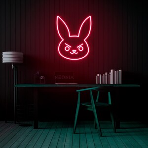 Angry Rabbit LED Neon Sign - Disgruntled Bunny Wall Art, Funny Neon Light, Custom LED Decor for Home or Office, Unique Gift Idea