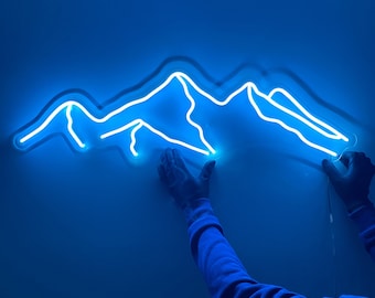 Handmade Mountain LED Neon Sign: Bedroom Wall Art