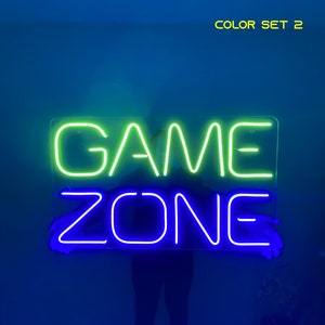 Game Zone Neon Sign LED Neon Sign, Neon Sign for Gaming Room, Wall Decor, Wall Sign, Custom Neon Sign image 2