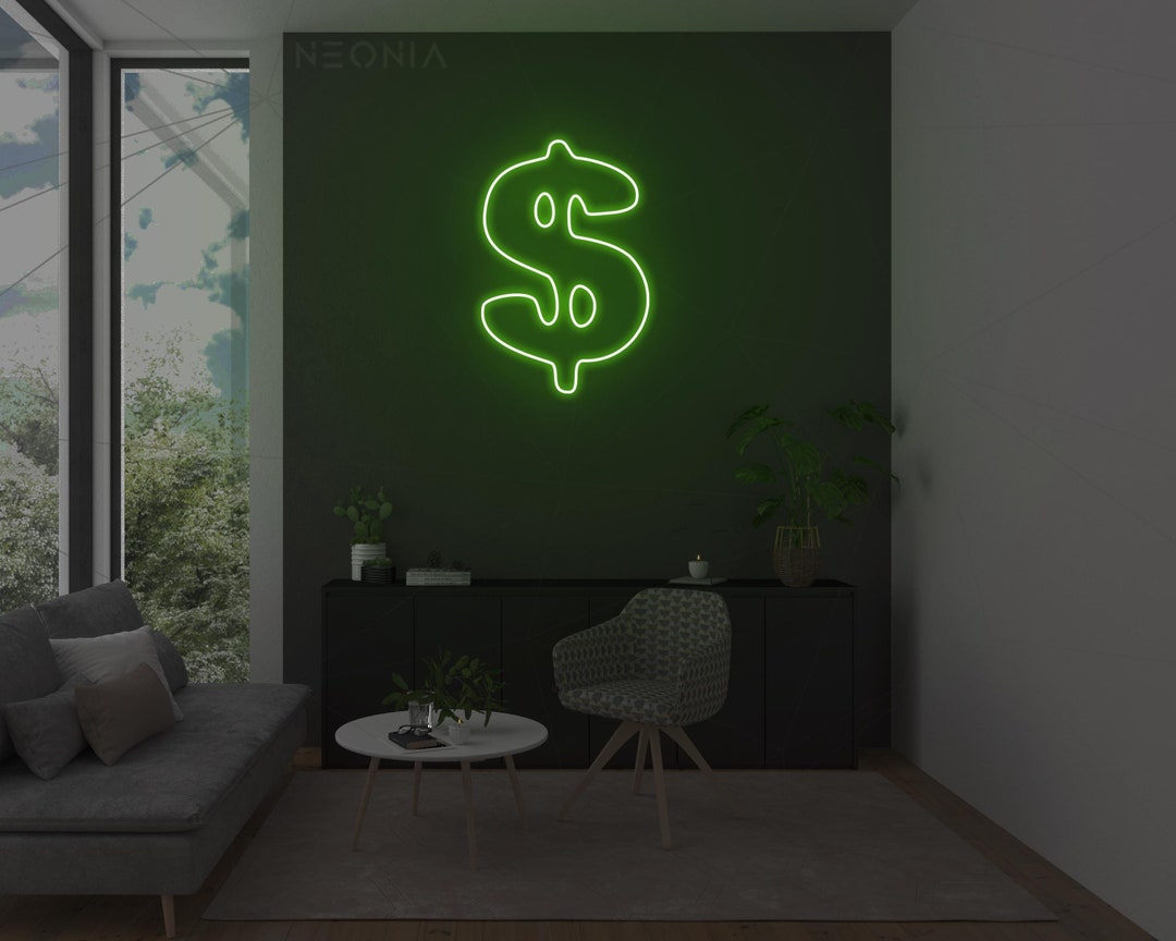 Neon LED Sign Dollar – Neon Sign Wall Decor LED Neon Light Dollar ...
