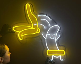 Fun Banana LED Neon Sign: Quirky Tropical Wall Art