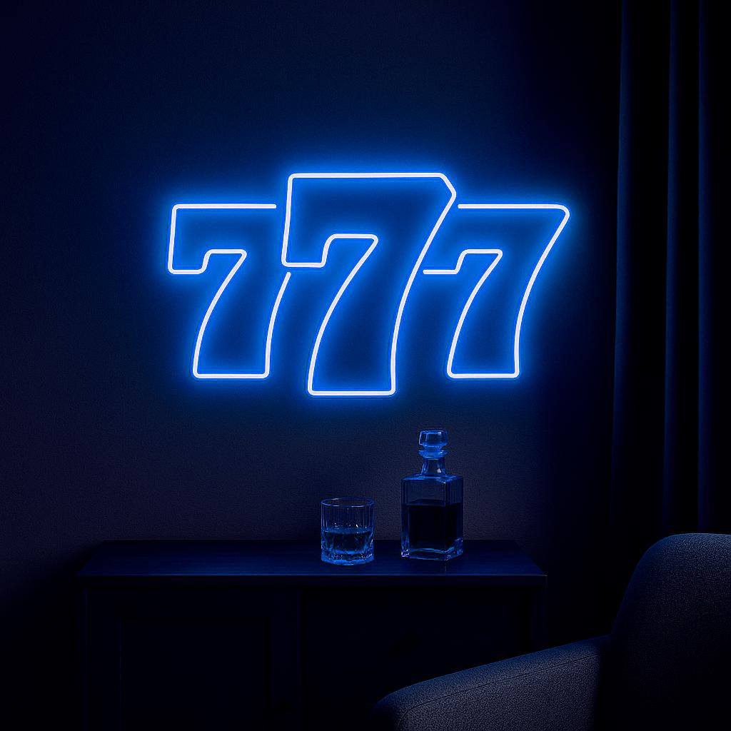 777 Neon Sign: Lucky Number LED Light - Bar, Casino, Game Room - Etsy