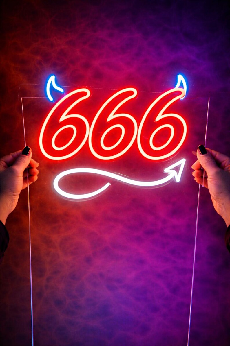 666 Devil Neon Sign, Red Gothic Room Decor, Handmade LED Wall Art - Etsy