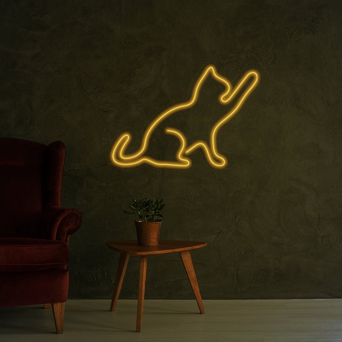 Cat Neon Sign Decoración de la pared del gato Dormitorio | Etsy