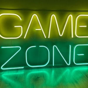 Game Zone Neon Sign LED Neon Sign, Neon Sign for Gaming Room, Wall Decor, Wall Sign, Custom Neon Sign image 3