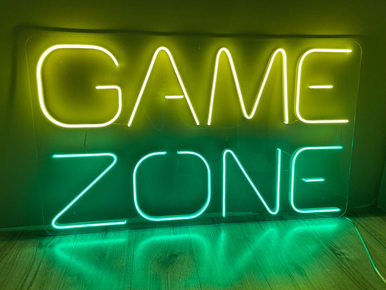 Game Zone Neon Sign LED Neon Sign, Neon Sign for Gaming Room, Wall Decor, Wall Sign, Custom Neon Sign image 3