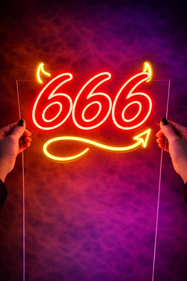 666 Devil Neon Sign, Red Gothic Room Decor, Handmade LED Wall Art - Etsy