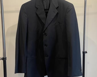 Vintage 90s GIORGIO ARMANI Le Collezioni Gray Herringbone Stripe