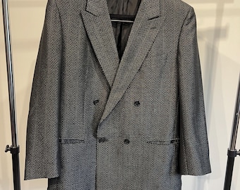 Vintage Greiff Double Breasted Blazer Classic gray Sport Coat Men's 40R German Quality Suit Jacket Retro Business Casual Formal