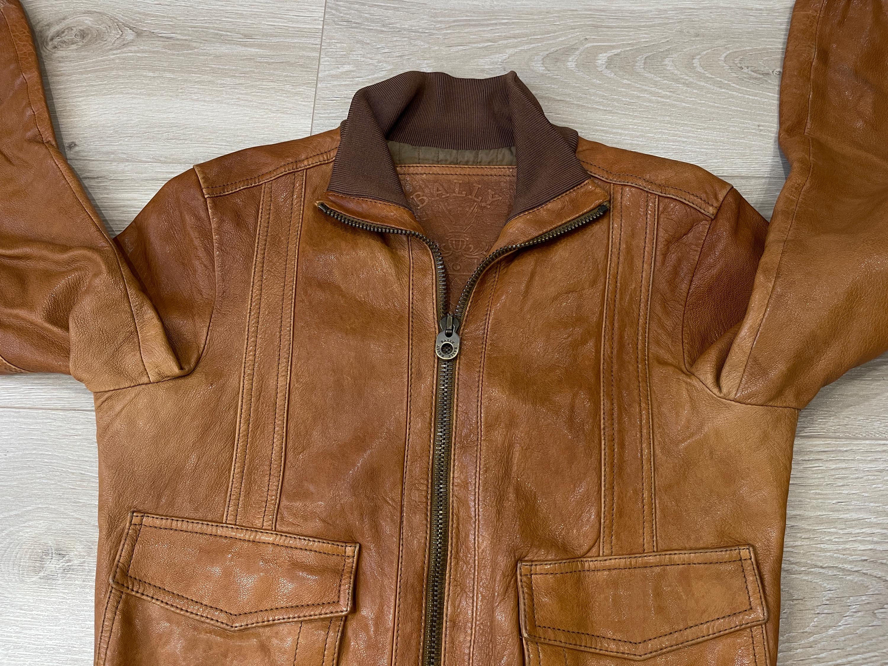 BALLY 希少レザーバイカージャケット ブラウン レディース