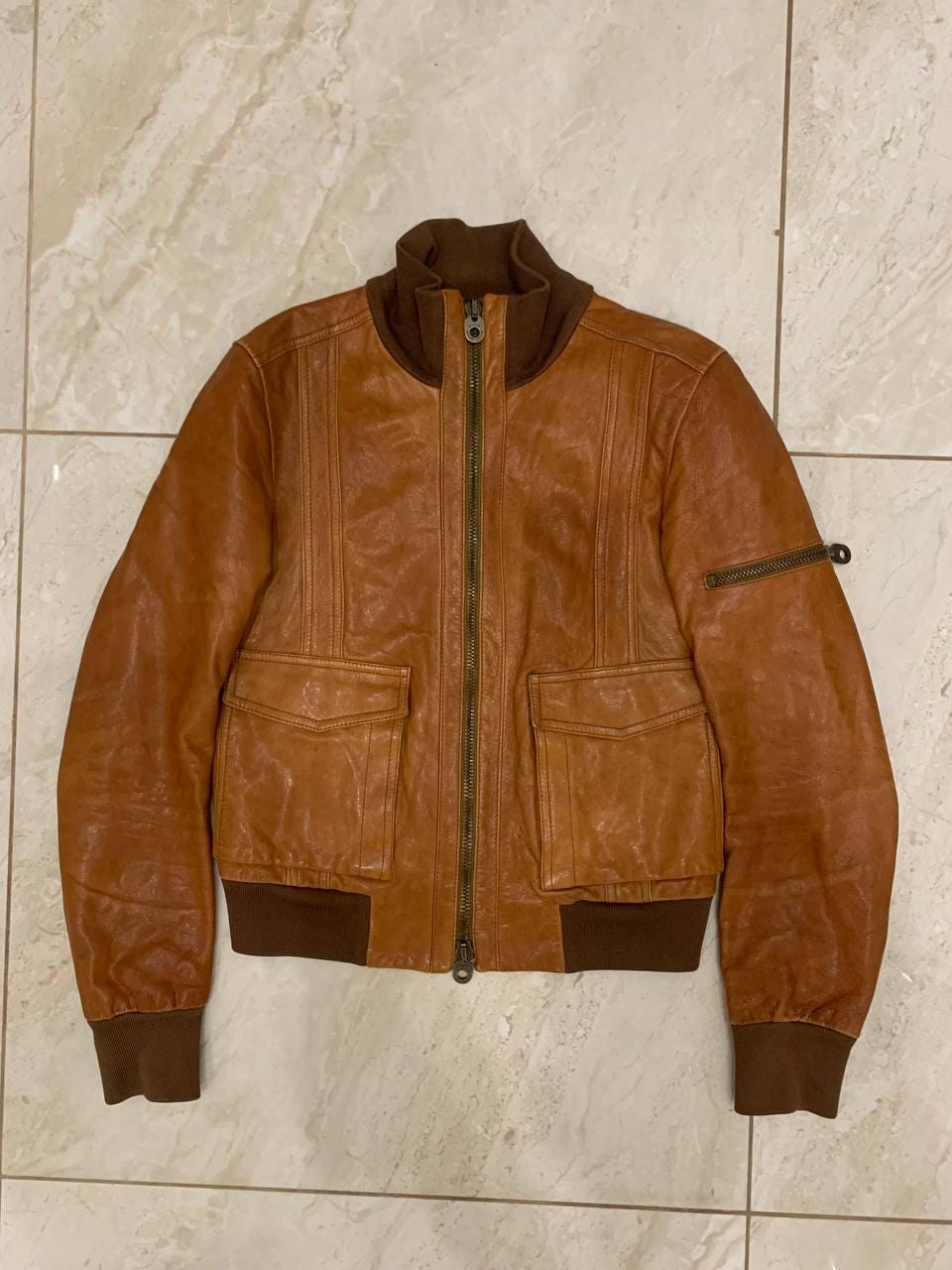 BALLY 希少レザーバイカージャケット ブラウン レディース