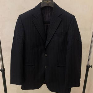 DAKS Men&#39;s Black Wool Single Breasted Suit Blazer Jacket Size 46 Authentic Classic Wear/Sport coat