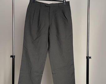 Vintage 90s Armani Jeans Linen Baggy Parachute Striped Pants Metal