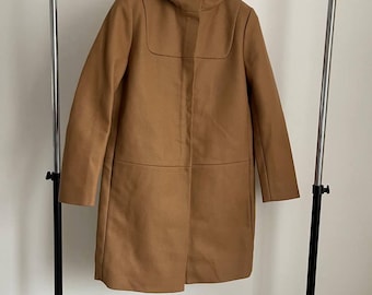 COS Beige Wool 10% Cashmere Coat with Hood New Luxury Minimalist Long Jacket Women's Hooded Winter Coat Neutral Beige Outerwear Authentic