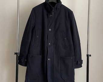 G-STAR RAW HEAVY denim overcoat jacket coat men’s wool Size L