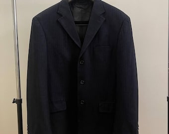 Giorgio Armani Men's dark blue Wool Single Breasted Suit Blazer Jacket Size 50 Authentic rare Classic Wear Size 52B