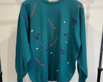 Vintage rare golf sweater jumper Pringle of Scotland wool oversize