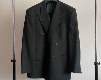 Vintage Lino Vierra Double-Breasted Blazer | Austrian Lorinser Wool Blend | Suit classic jacket | sport coat eu52 us42