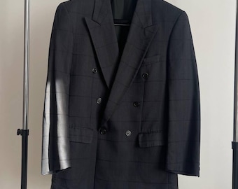 Vintage 80s/95s Bert Brenton Double Breasted Blazer | Premium Cerruti 1881 Silk & Virgin Wool Fabric Size L