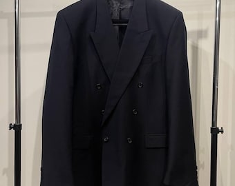 Blazer cruzado vintage Lloyd's Country Club, azul marino, chaqueta clásica deportiva de lana, talla US46L