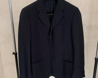 ARMANI COLLEZIONI vintage Wool Classic Blazer Tailored Wool suit jacket black sport coat