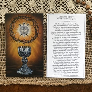 adoro te devote Gebetskarte | Katholische Gebetskarte für eucharistische Anbetung | Allerheiligste Gebetskarte