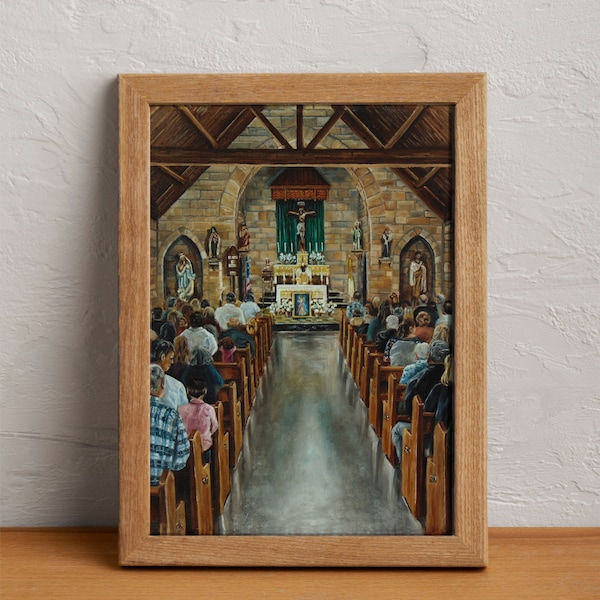 Catholic Mass Wall Art Print | Catholic Home Decor | Catholic Gift for Confirmation Gift | Catholic Gift for Priest | Catholic Church Art