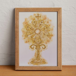 Catholic Monstrance Wall Art Print for Catholic Home Decor | Art for Catholic Home Altars | Modern Catholic Art | Catholic Gifts for Priests