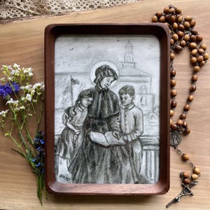 Saint Elizabeth Ann Seton Art Print 5x7"| Catholic Gift for Catholic School Teachers | Sacred Art for Catholic Home Decor