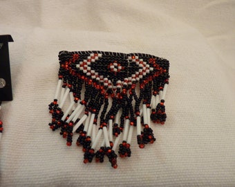 Beaded Barrette and Earrings