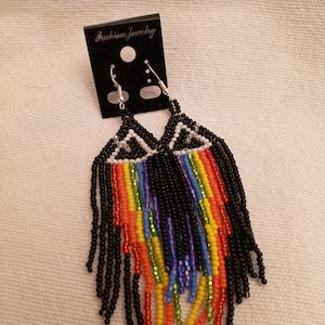 Pink Floyd &quot;Dark side of the Moon&quot; Perlenohrringe