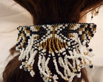 Beaded Barrette and Earrings