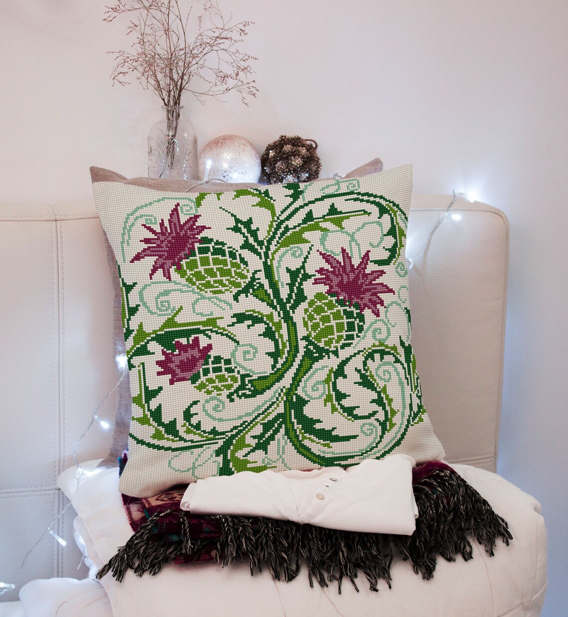 Tapestry Cushion Kit Thistle Field Contemporary tapestry kit Etsy