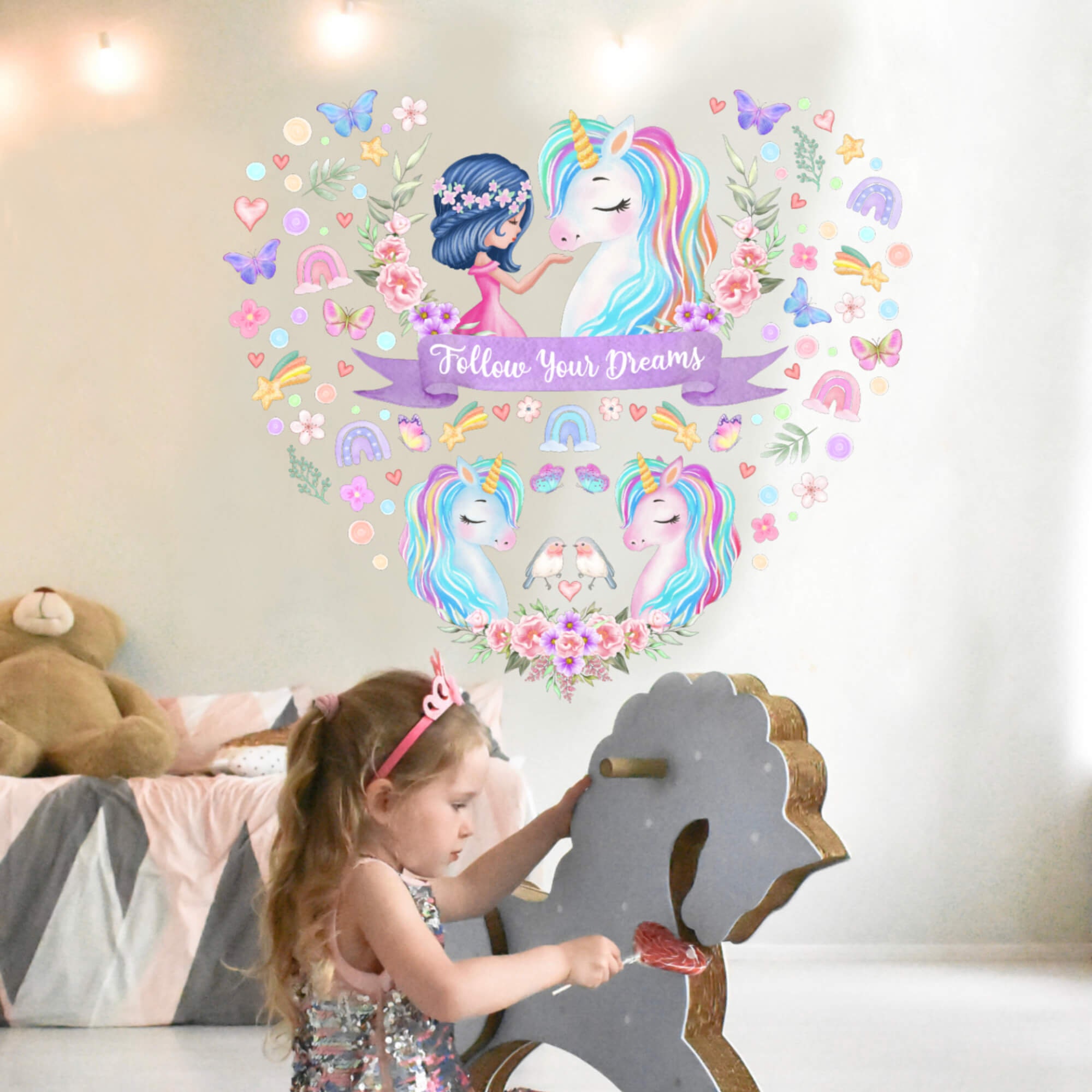 Unicorn Wall Decals Bedroom Unicorn Wall Decor for Girls - Etsy