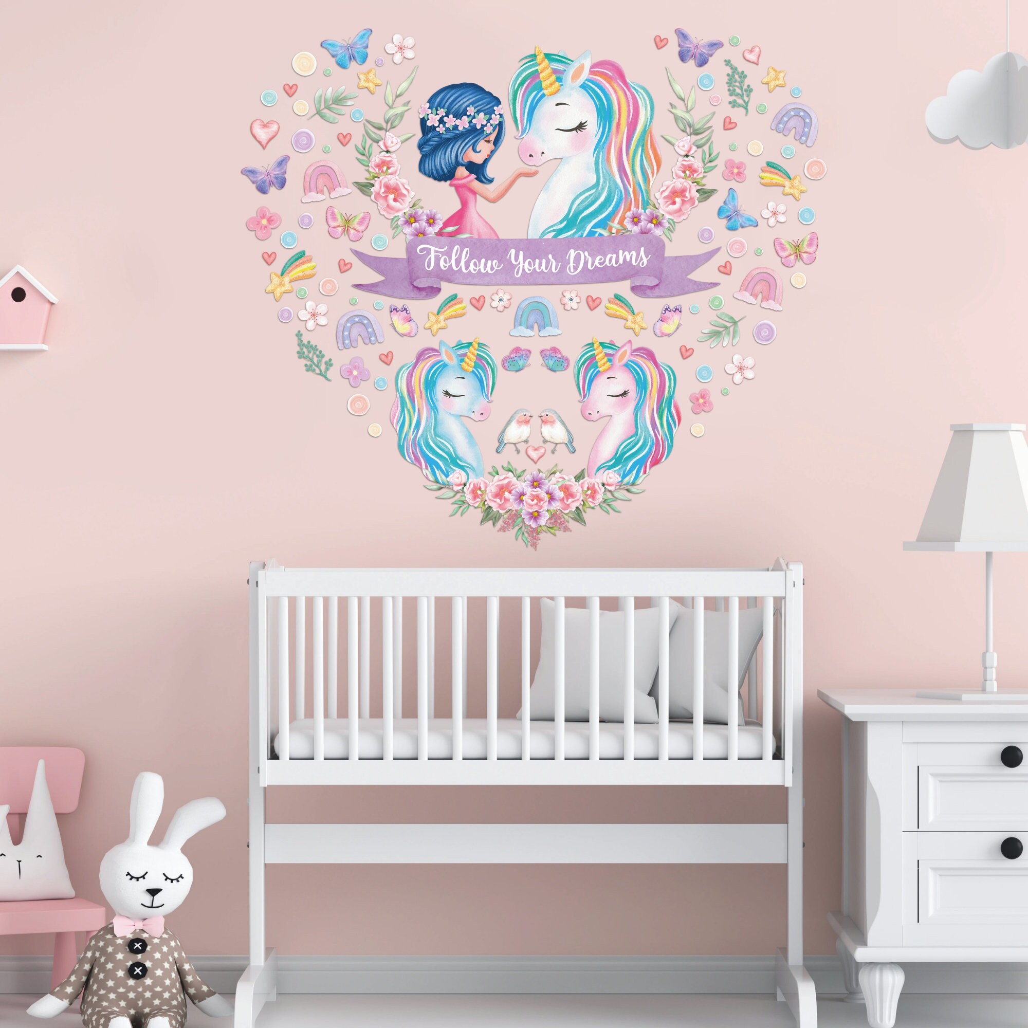 Unicorn Wall Decals Bedroom Unicorn Wall Decor for Girls - Etsy
