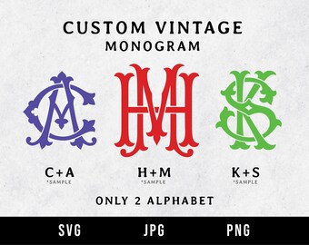 Download Vintage Monogram Svg Etsy